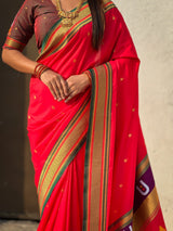Top Trending Vitthala Contrast Paithani Saree Rakhumai Soft Silk Traditional Design