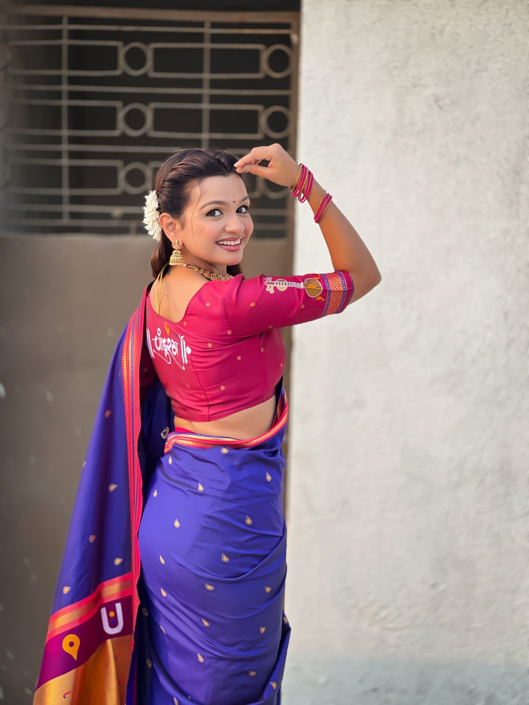 Top Trending Vitthala Contrast Paithani Saree Rakhumai Soft Silk Traditional Design