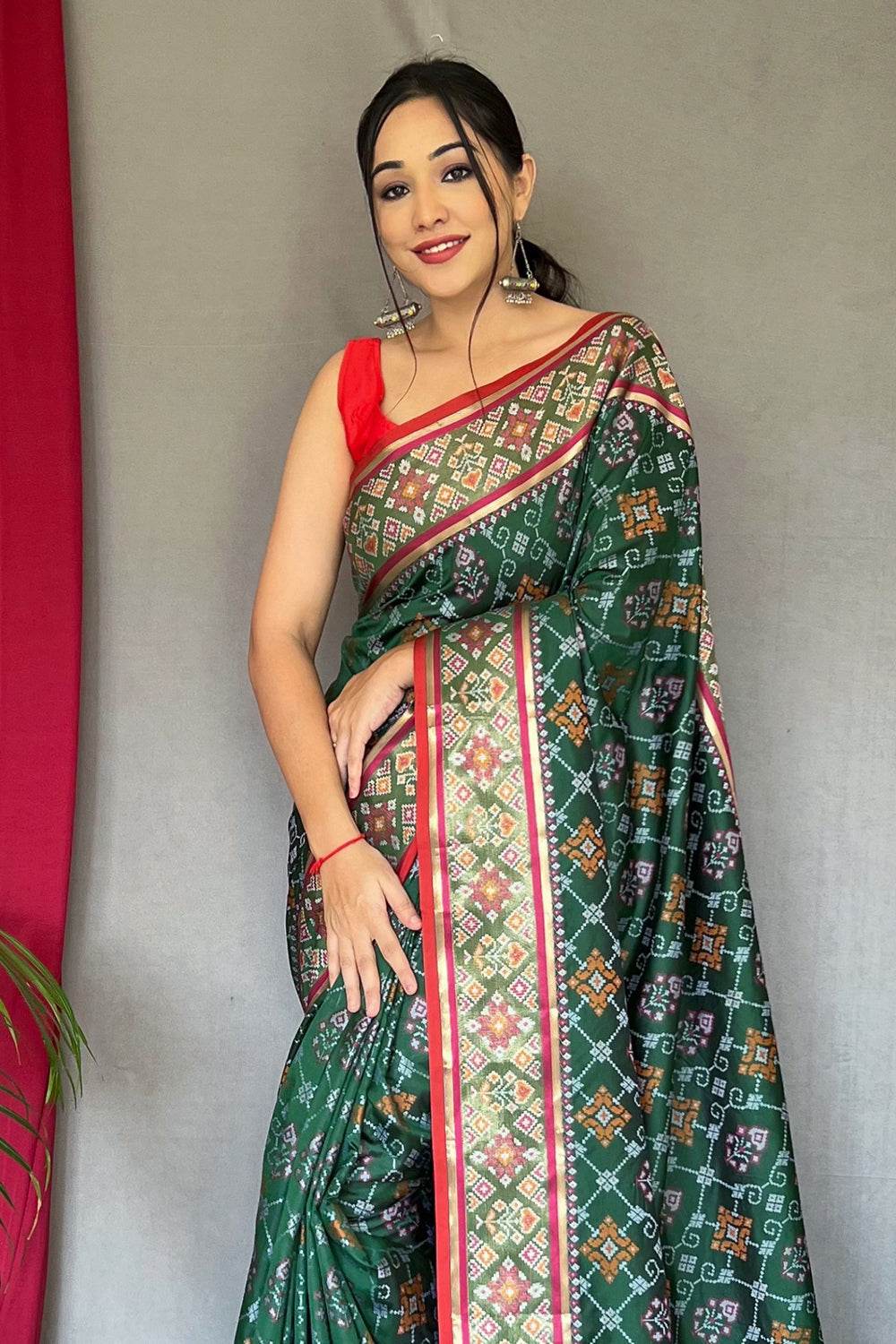 Emerald Green Patola Saree