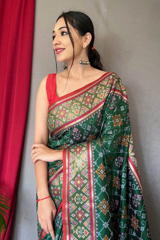 Emerald Green Patola Saree
