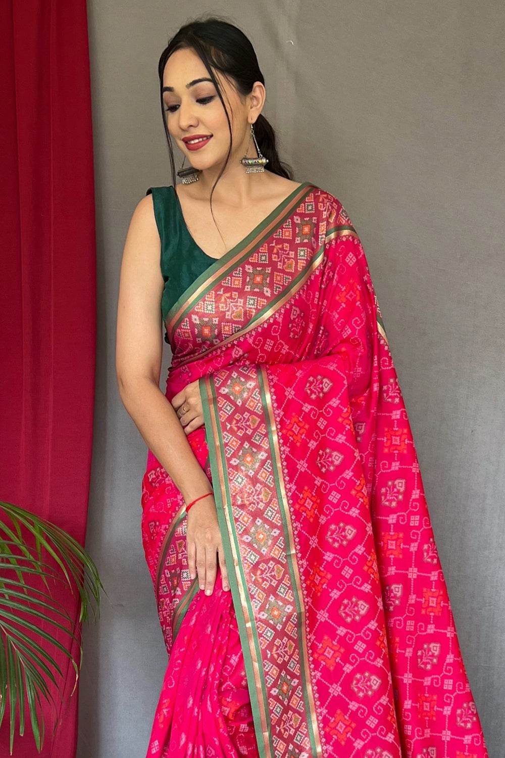 Hot Pink Patola Saree