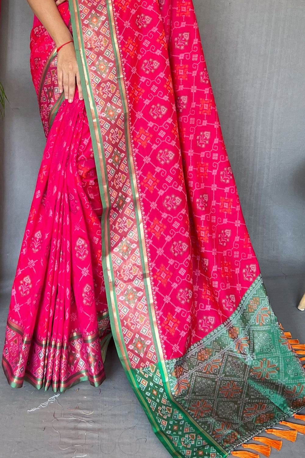 Hot Pink Patola Saree