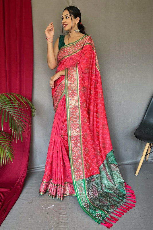 Punch Pink Patola Saree