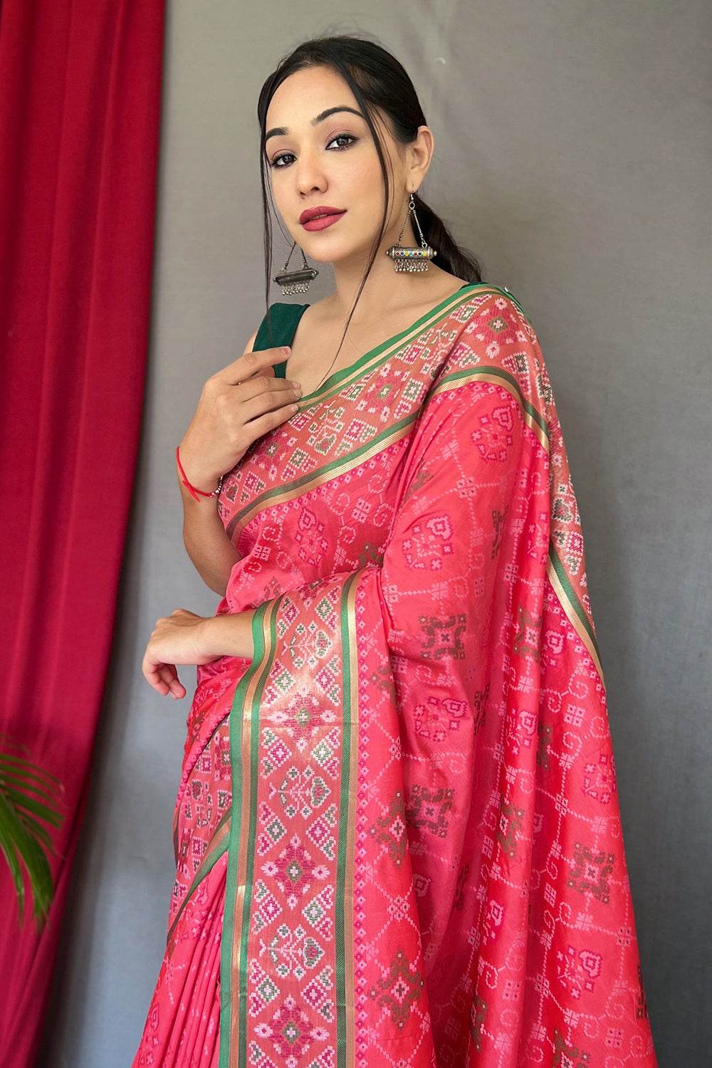 Punch Pink Patola Saree