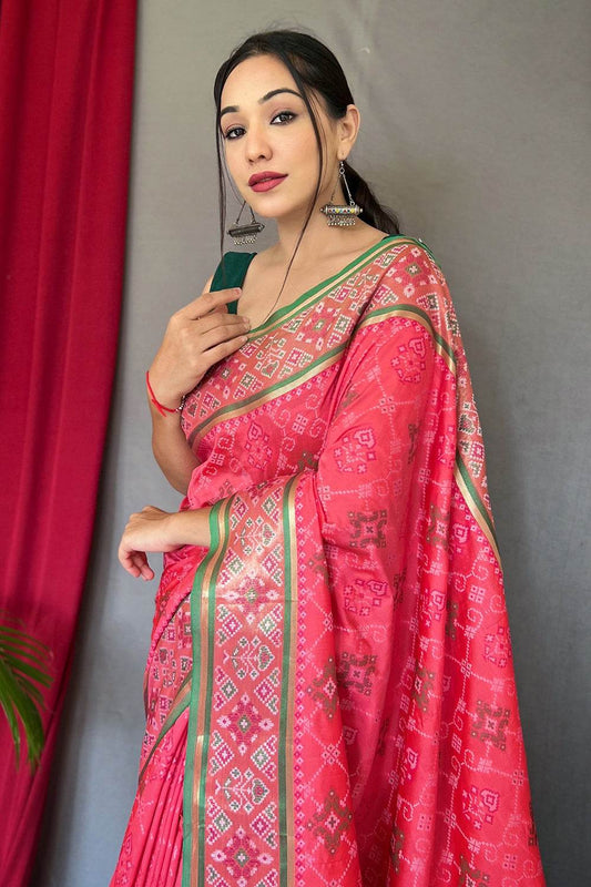 Punch Pink Patola Saree