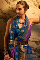 Nemesis Lavender Soft Banarasi Silk Saree With Beauteous Blouse Piece