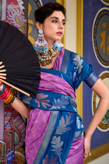 Lagniappe Pink Soft Banarasi Silk Saree With Snazzy Blouse Piece