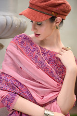 Proficient Pink Cotton Silk Saree With Piquant Blouse Piece