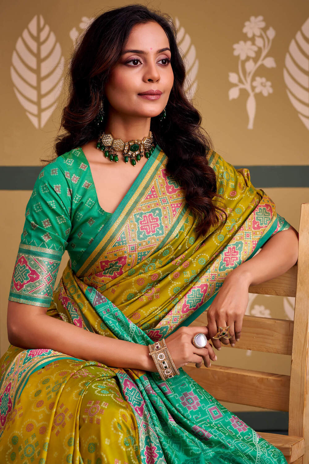 Incredible Mustard Patola Silk Saree with Lagniappe Blouse Piece