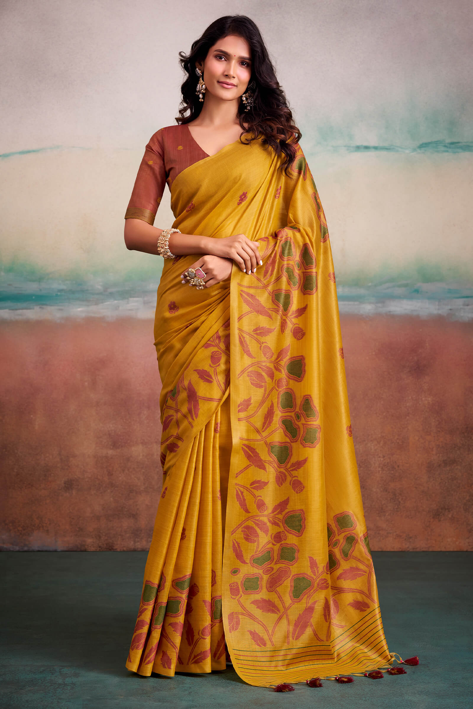 Captivating Yellow Cotton Silk Saree With Blissful Blouse Piece