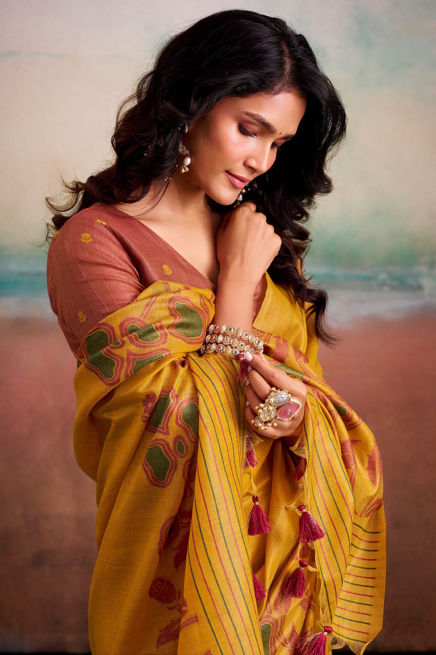 Captivating Yellow Cotton Silk Saree With Blissful Blouse Piece