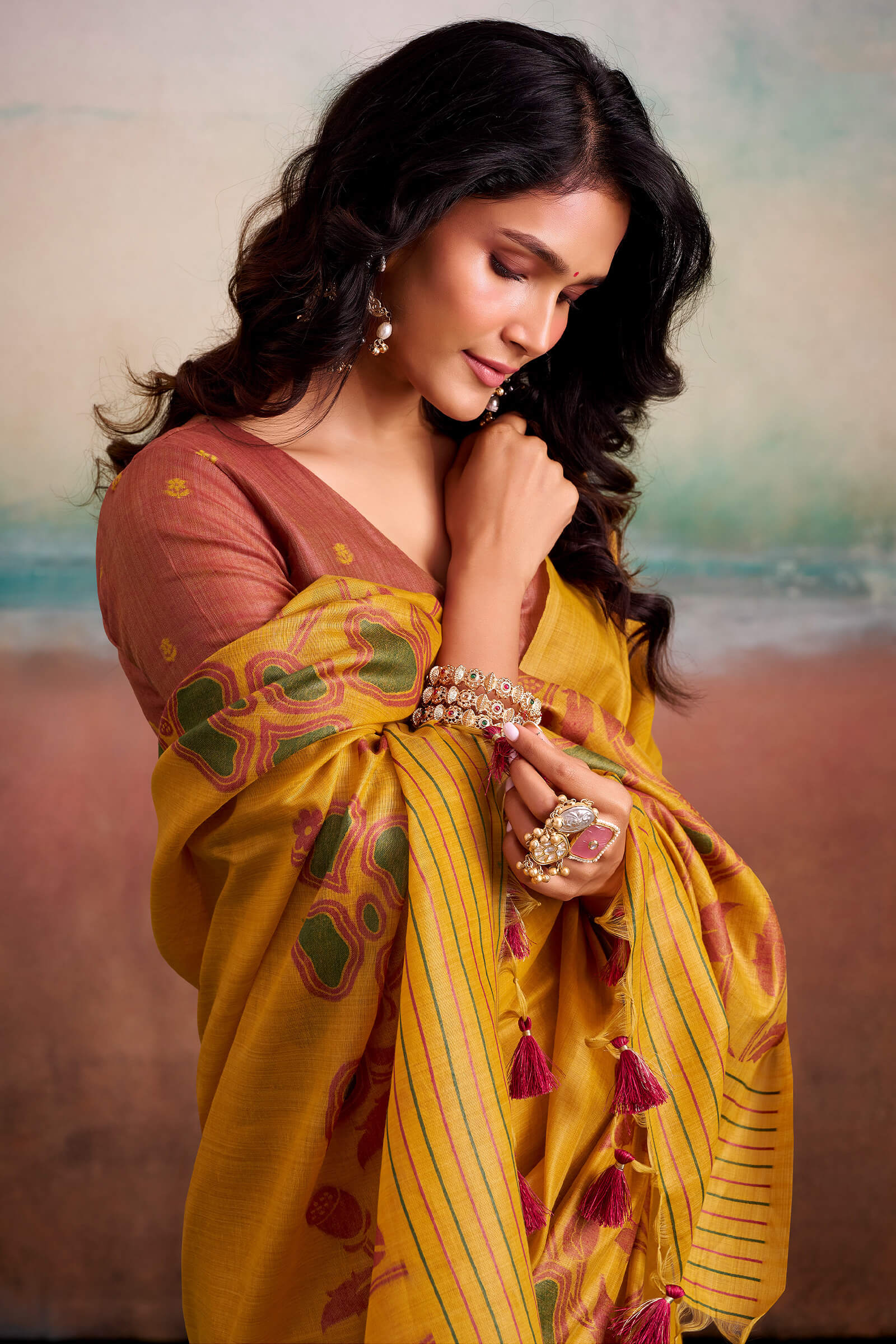 Captivating Yellow Cotton Silk Saree With Blissful Blouse Piece
