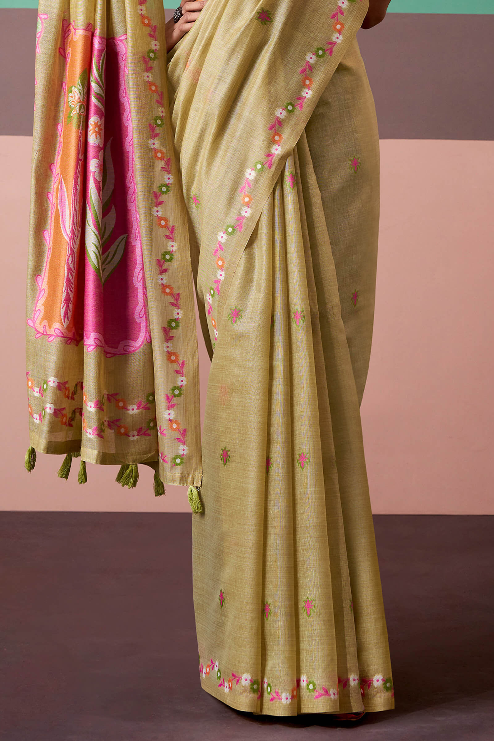 Ravishing Dark Beige Pure Munga Cotton Saree With Petrichor Blouse Piece