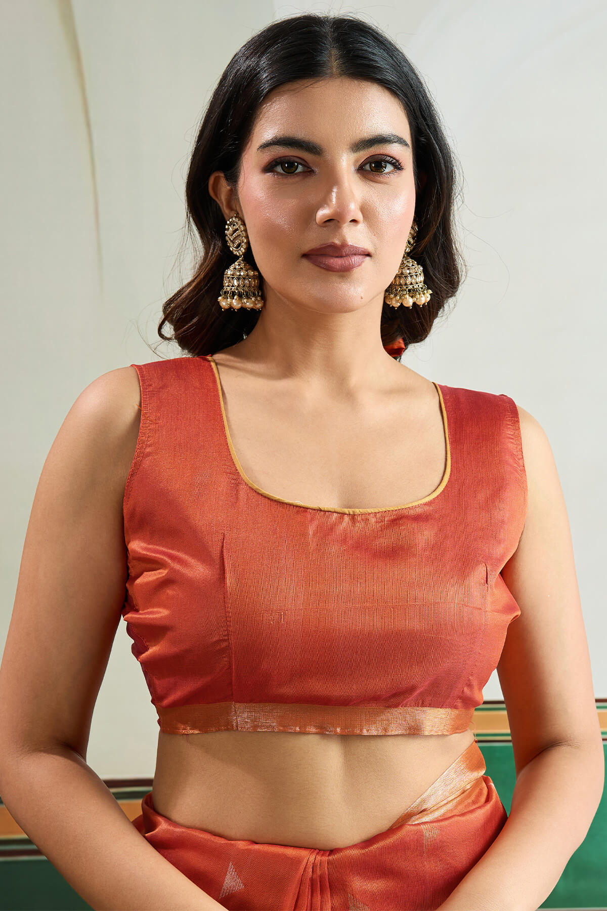 Adorable Peach Pure Zari Weaving Banarasi Tussar Silk Saree With Incomparable Blouse Piece