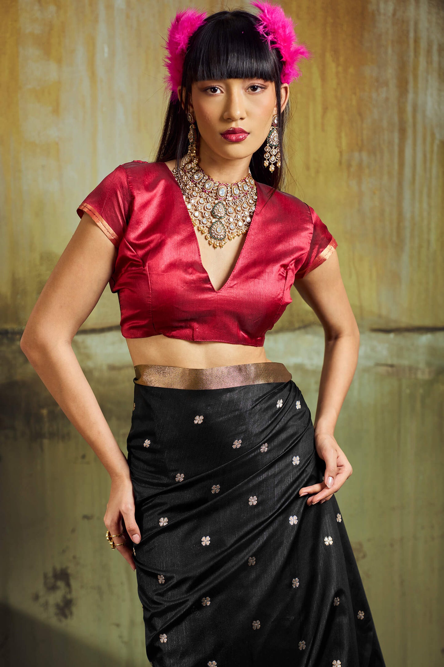 Inspiring Black Banarasi Handloom Silk Saree With Prodigal Blouse Piece