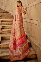 Traditional Dark Beige Pashmina Saree With Dalliance Blouse Piece