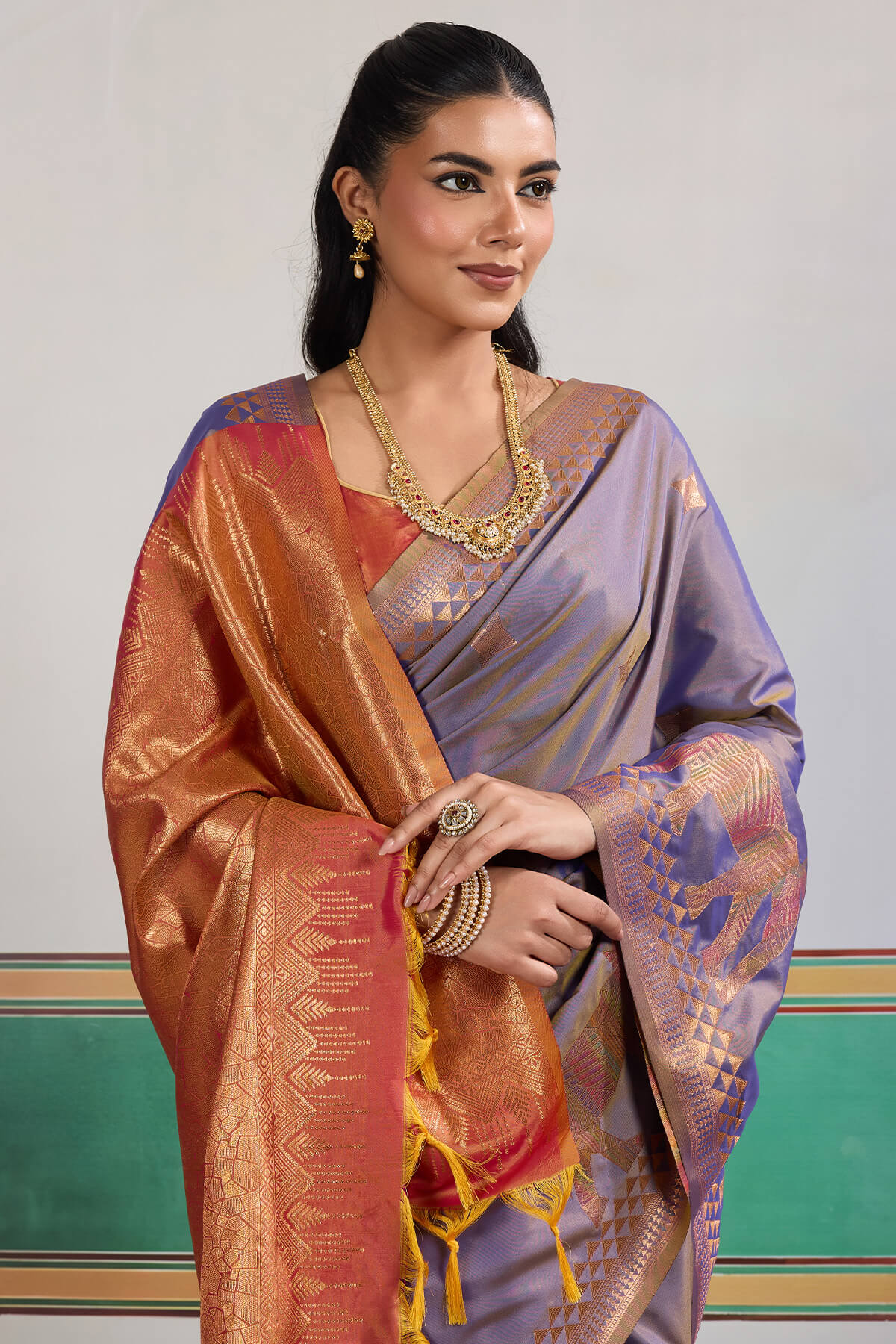 Adorning Blue Pure Zari Weaving Banarasi Silk Saree With Jubilant Blouse Piece
