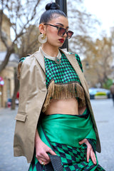 Scintilla Sea Green Digital Printed Satin Silk Saree With Supernal Blouse Piece