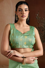 Inspiring Green Soft Banarasi Bhagalpuri Silk Saree With Capricious Blouse Piece