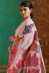 Extraordinary Beige Pashmina Saree With Pleasant Blouse Piece