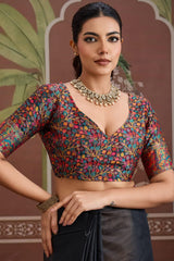 Designer Black Pashmina saree With Enticing Blouse Piece