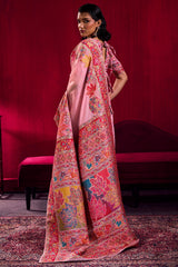 Bewitching Pink Pashmina saree With Alluring Blouse Piece