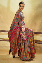 Sensational Grey Pashmina Saree With Panache Blouse Piece
