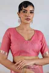 Surpassing Pink Paithani Pure Tissue Silk Saree With Ravishing Blouse Piece