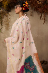 Winsome Beige Pure Munga Cotton Saree With Majesty Blouse Piece