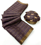 Transcendent Wine Printed Tussar Silk Saree With Captivating Blouse Piece