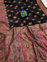 Majesty Black Pashmina Silk Saree With Improbable Blouse Piece