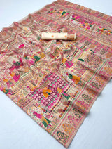 Ratatouille Beige Pashmina Silk Saree With Surpassing Blouse Piece