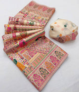 Ratatouille Beige Pashmina Silk Saree With Surpassing Blouse Piece