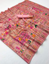 Magnificat Pink Pashmina Silk Saree With Epiphany Blouse Piece