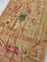 Engaging Pista Pashmina Silk Saree With Charismatic Blouse Piece