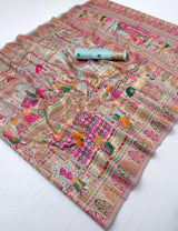 Scrumptious Sky Pashmina Silk Saree With Felicitous Blouse Piece