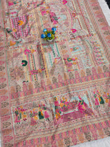 Scrumptious Sky Pashmina Silk Saree With Felicitous Blouse Piece