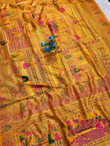 Demesne Yellow Pashmina Silk Saree With Beauteous Blouse Piece