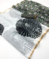 Fairytale Off White Printed Cotton Silk Saree With Quixotic Blouse Piece
