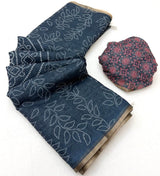 Incomparable Blue Printed Cotton Silk Saree With Propinquity Blouse Piece