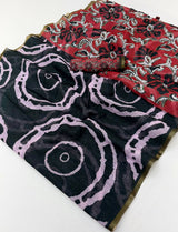 Adorable Black Printed Cotton Silk Saree With Splendiferous Blouse Piece