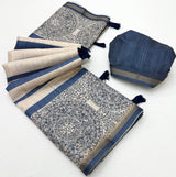 Adorable Navy Blue Printed Cotton Silk Saree With Ailurophile Blouse Piece