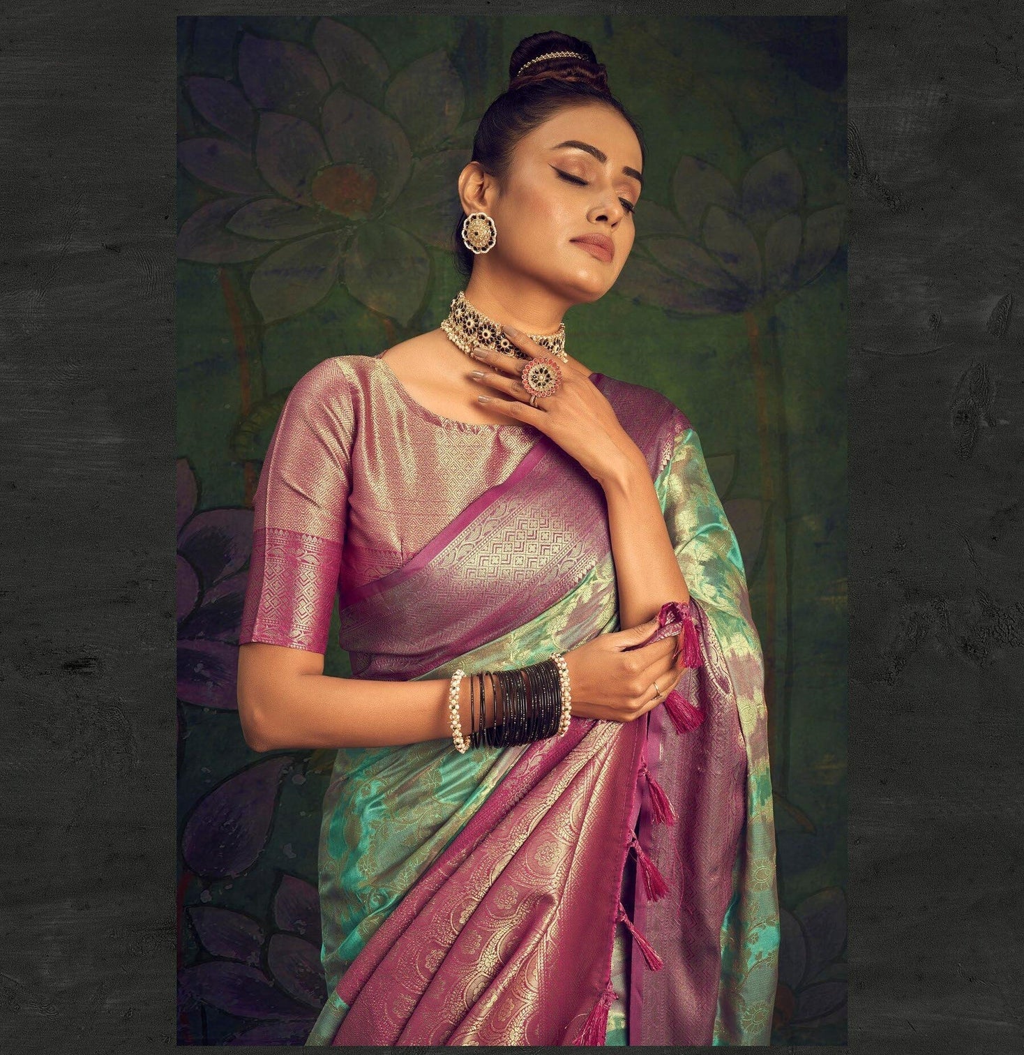 Sky Blue Saree in Organza