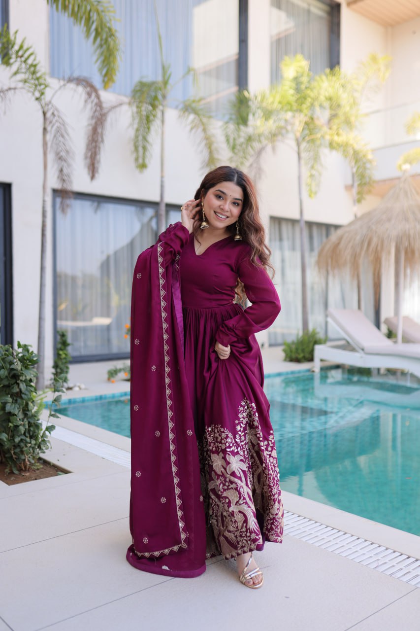 Rangoli Crush Designer Gown — VrindaaLuxe