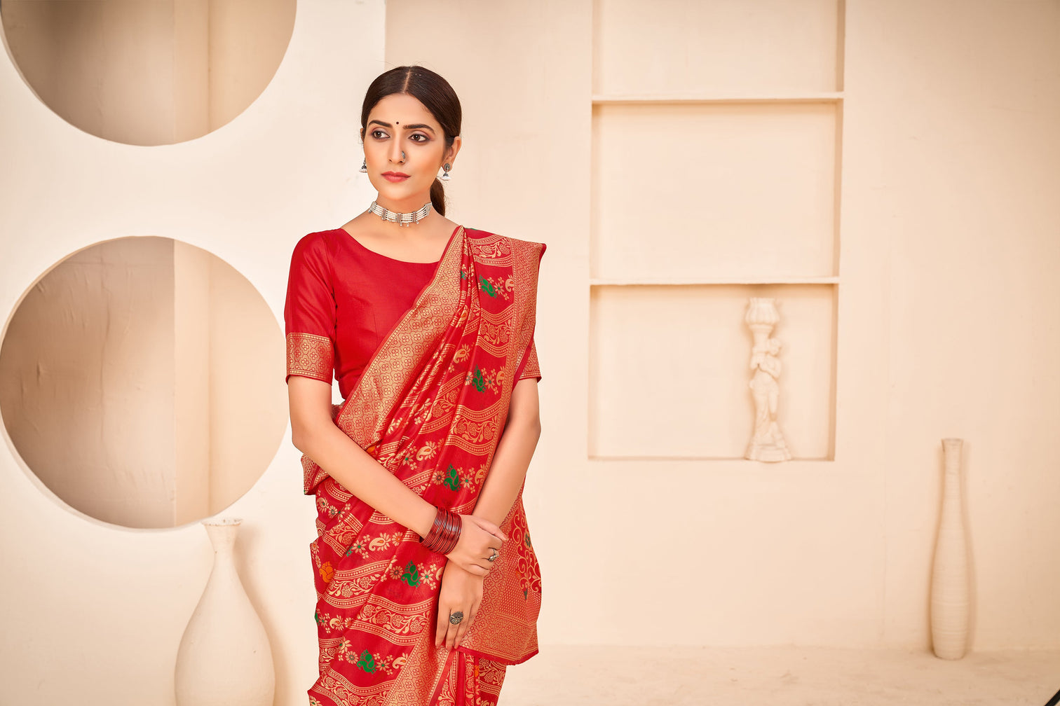 Red Weaving Patola Silk Wedding Wear Saree