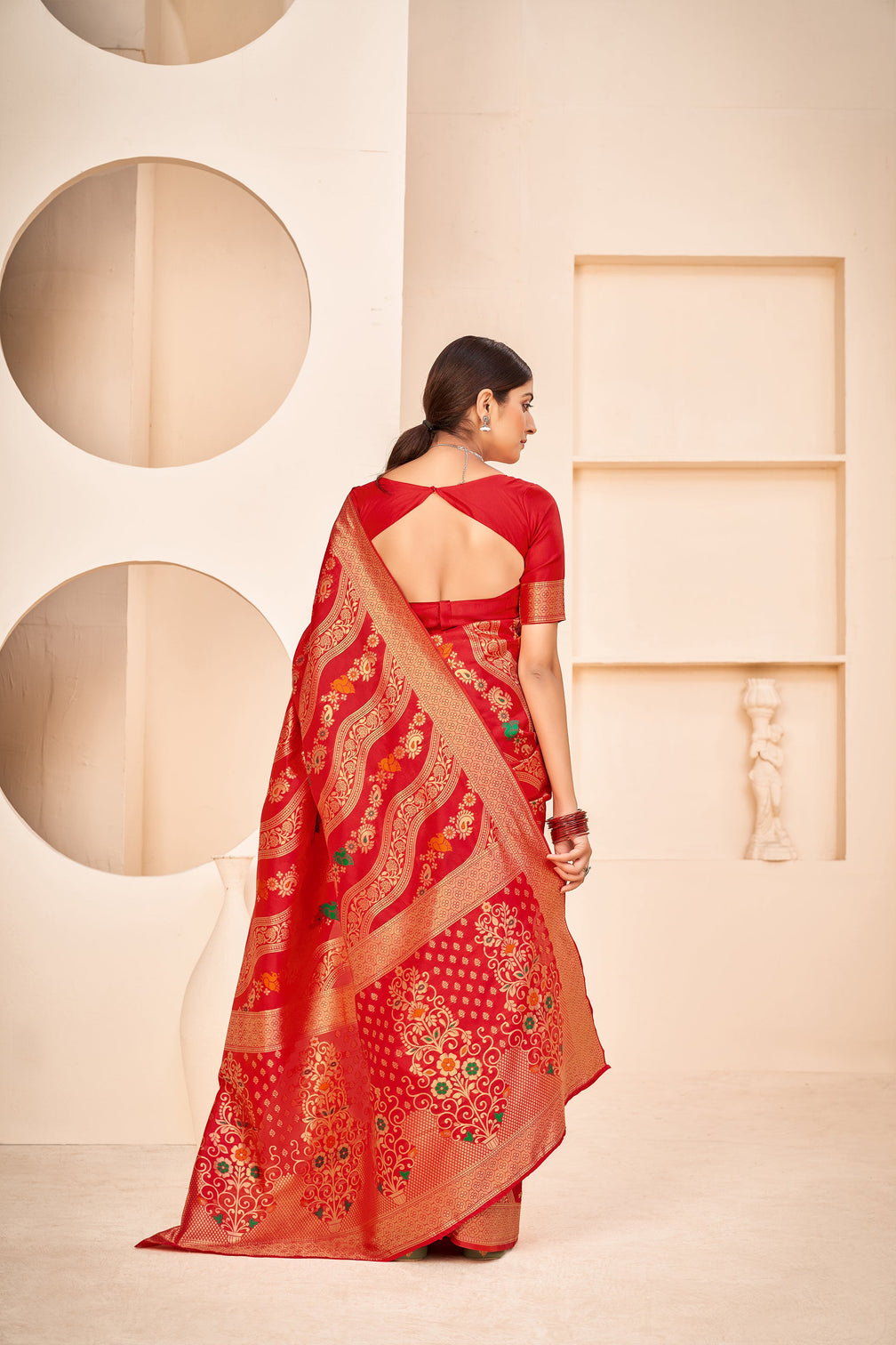 Red Weaving Patola Silk Wedding Wear Saree