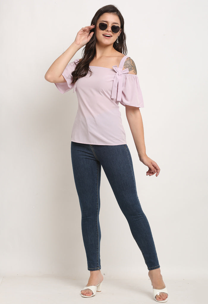 Light purple polyester solid top