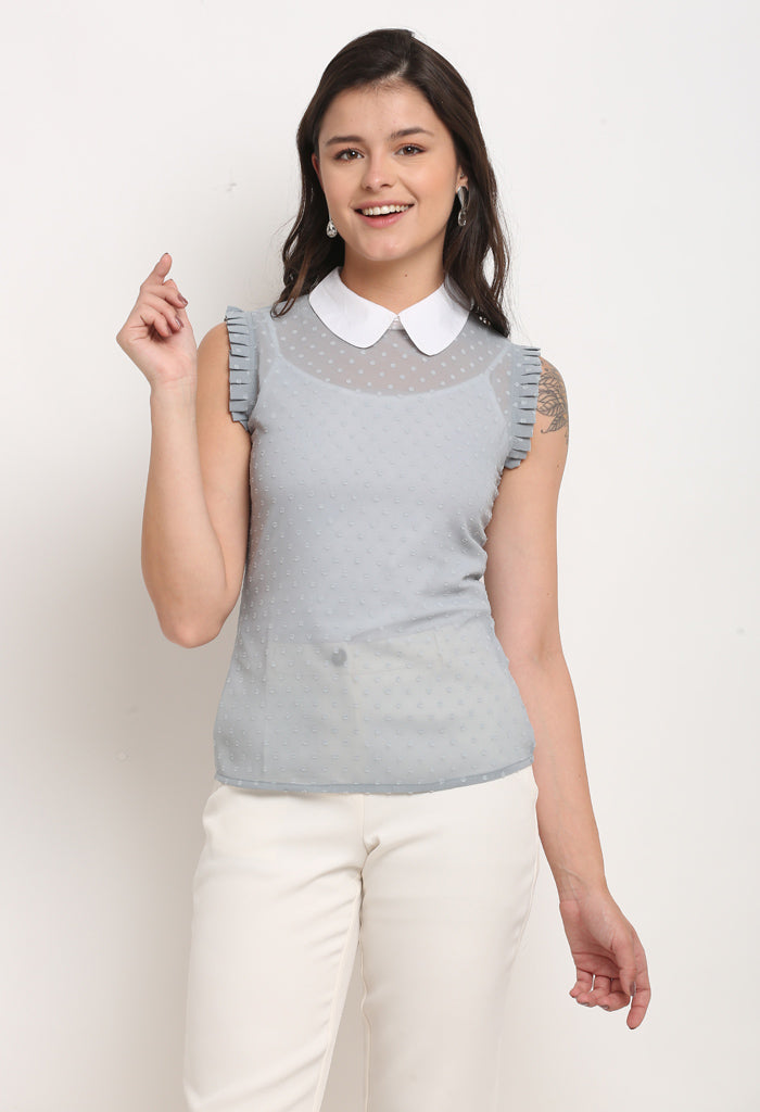 Grey georgette solid top