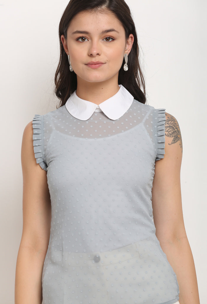Grey georgette solid top