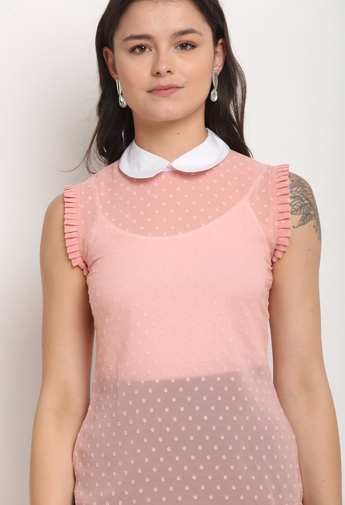 Light pink georgette solid top